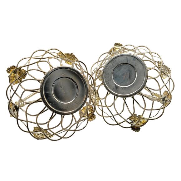 Godinger Silver Baskets with Grape Leaf Motif - Set of Two with Swing Handles - Picture 3 of 3